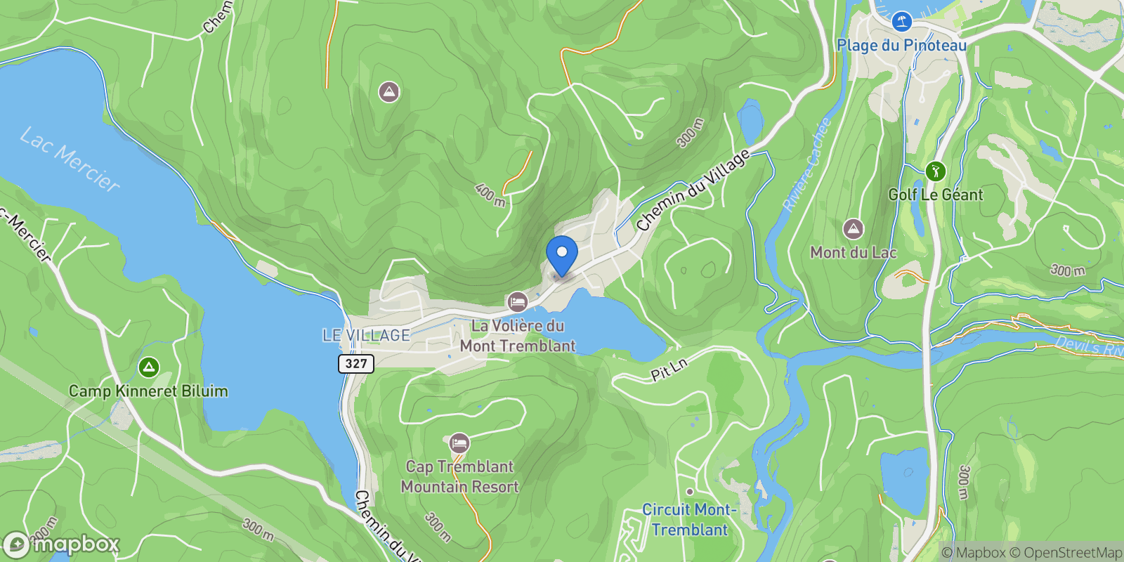 Map showing 121 Rue Dicaire, Mont-Tremblant, Quebec, Canada.