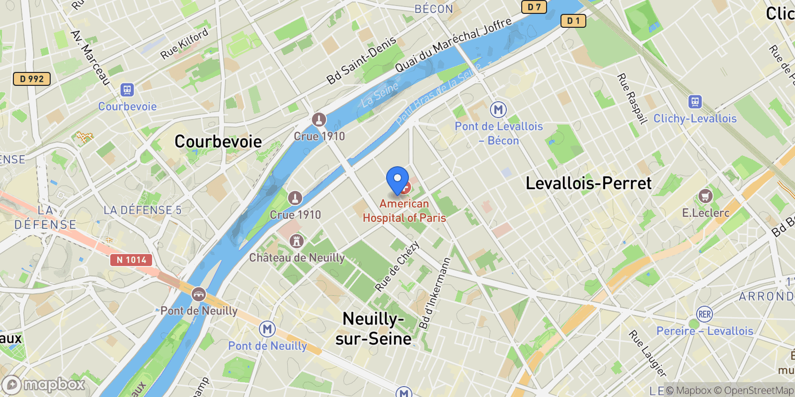 Map showing Neuilly-sur-Seine, Île-de-France, France.