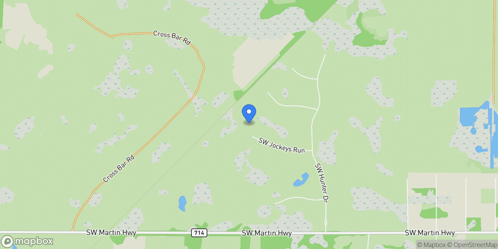 Map showing 26209 SW Jockeys , Martin County, FL 34974, Buckhead Ridge, Florida, United States.