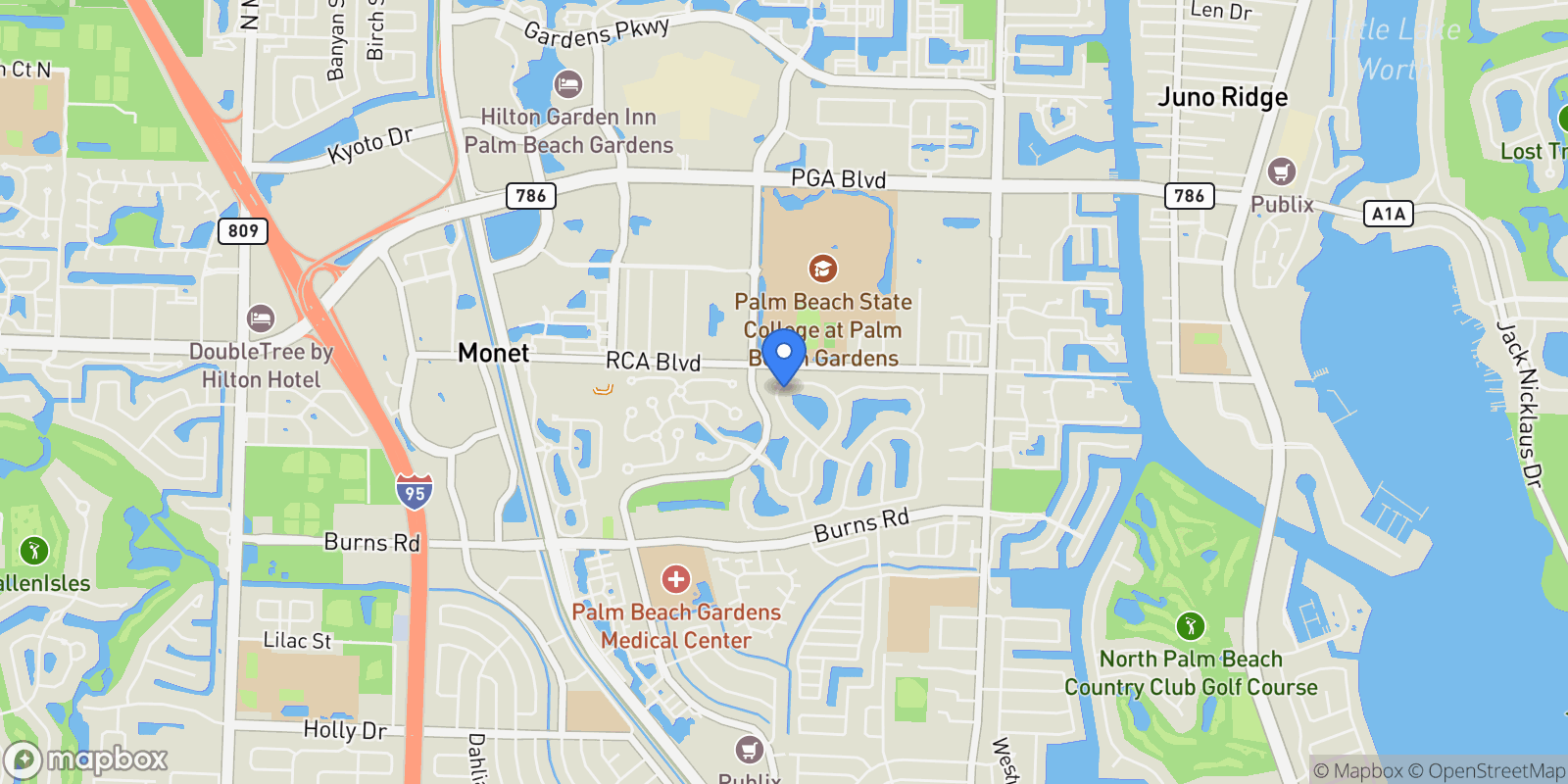 Map showing 216 E Tall Oaks Circle , Palm Beach Gardens, FL 33410, Palm Beach Gardens, Florida, United States.
