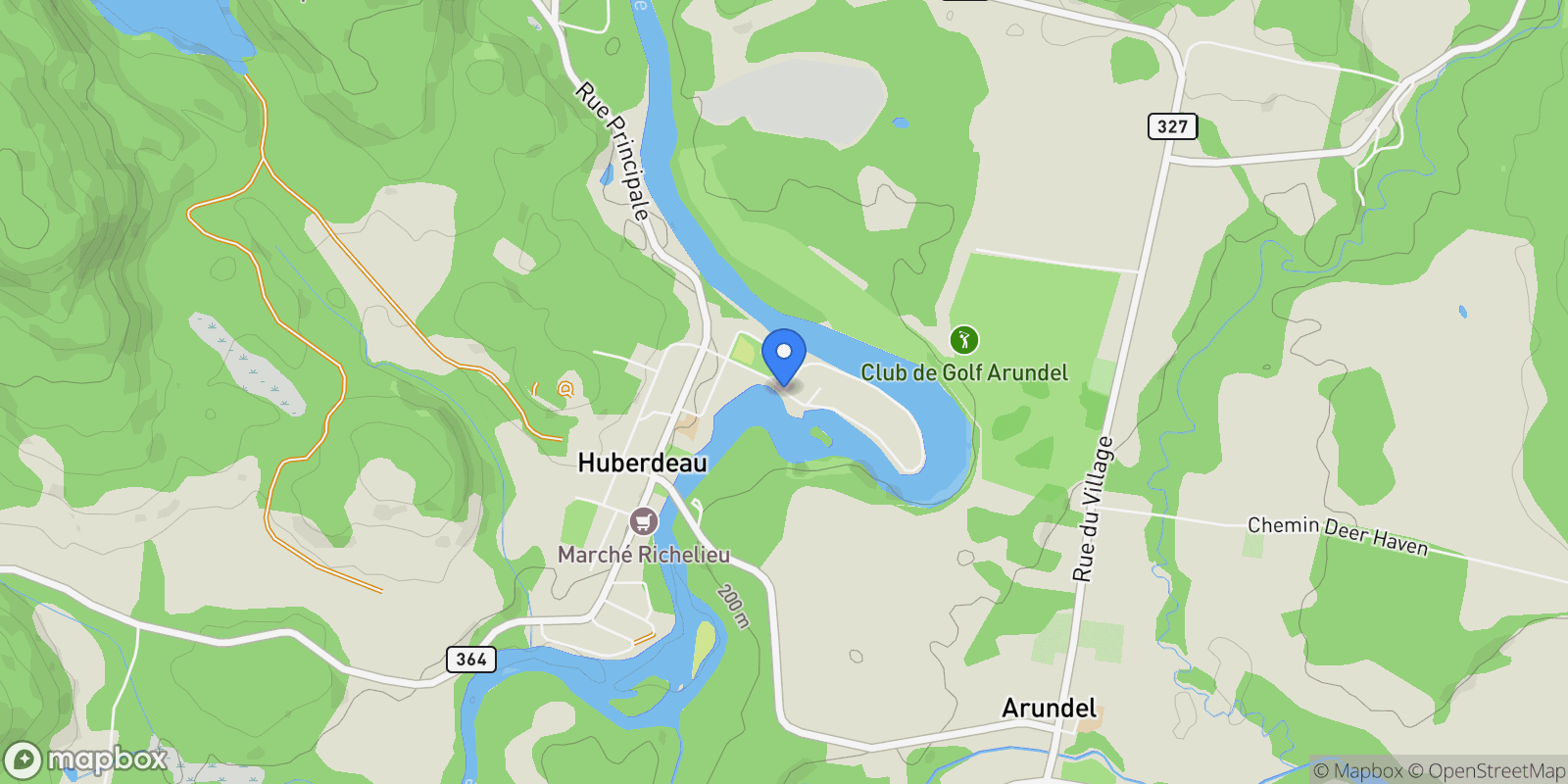 Map showing Ch. des Skieurs 14, Boileau, Quebec, Canada.
