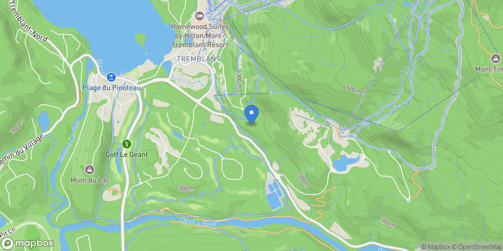 Map showing 222 Ch. de la Forêt 2, Mont-Tremblant, Quebec, Canada.