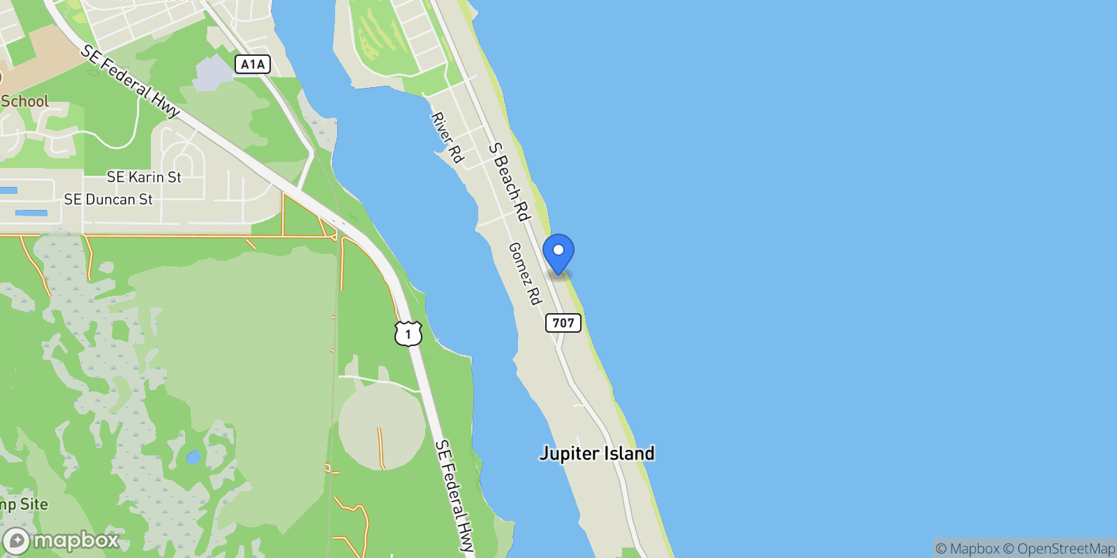Map showing 183 S Beach Rd, Jupiter Island, FL, 33455, USA, Hobe Sound, Florida, United States.