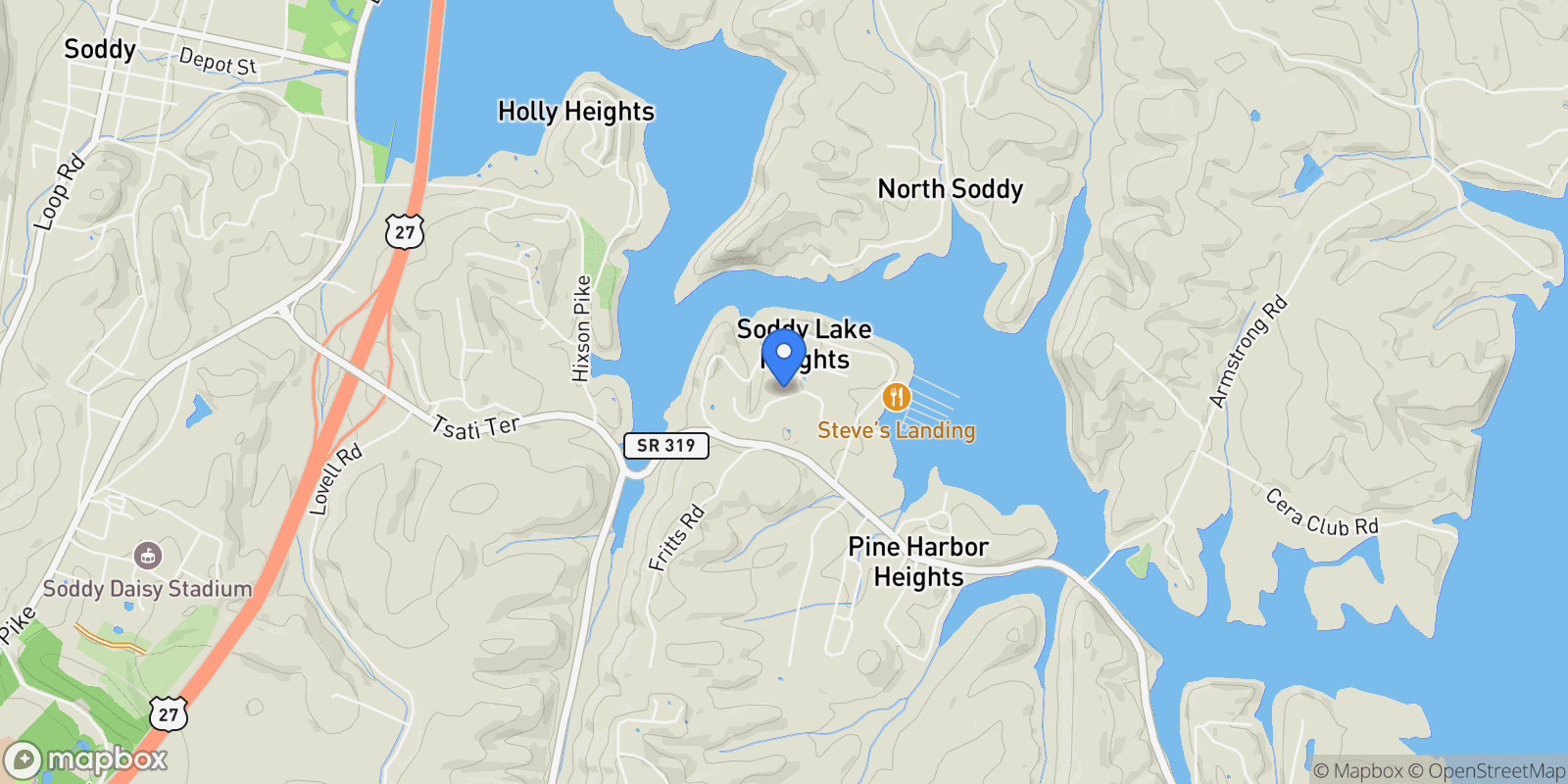 Map showing 1096 Harbor Landing Drive, Soddy Daisy, TN 37379, Soddy-Daisy, Tennessee, United States.