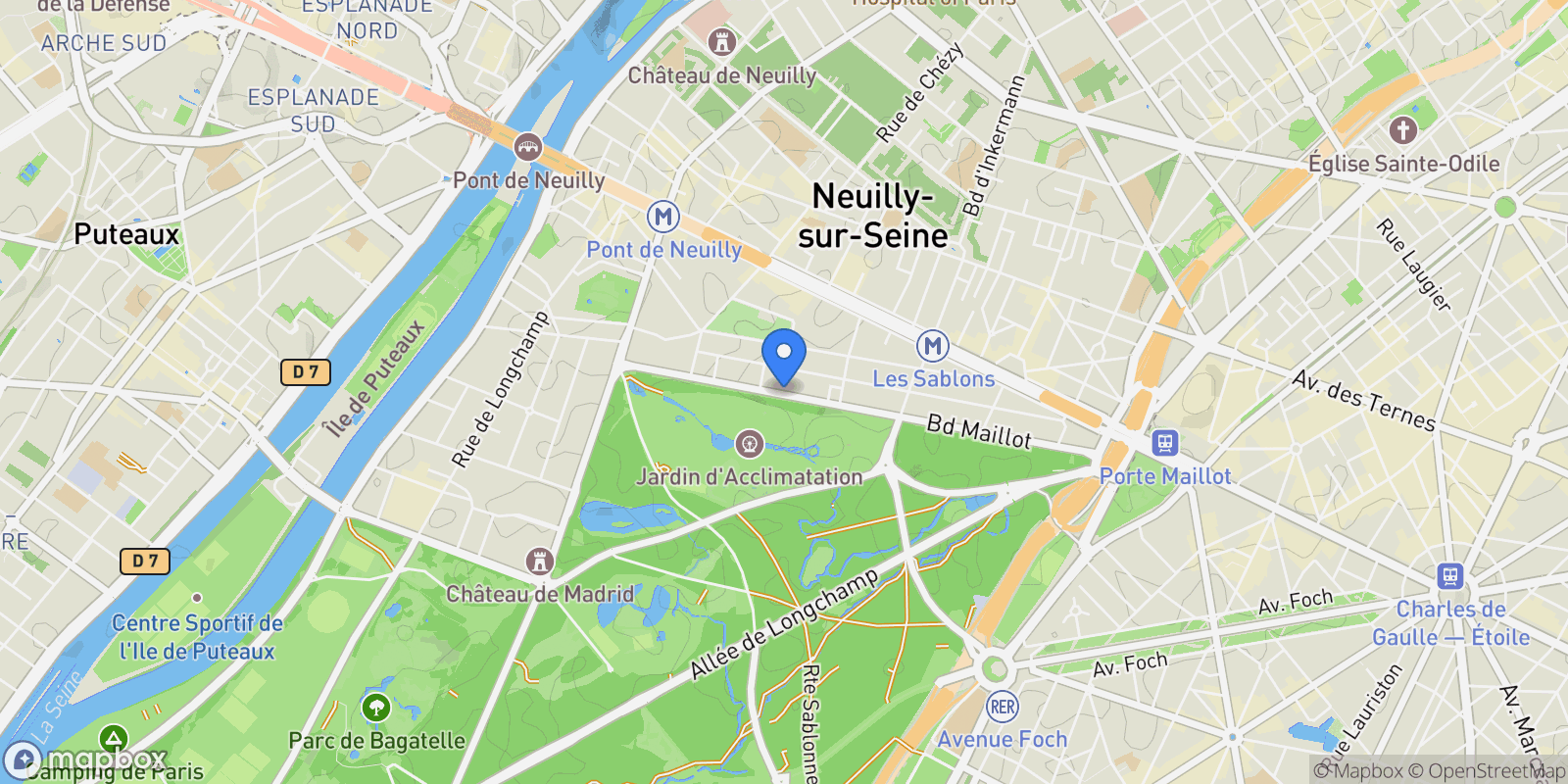Map showing Neuilly-sur-Seine, Île-de-France, France.