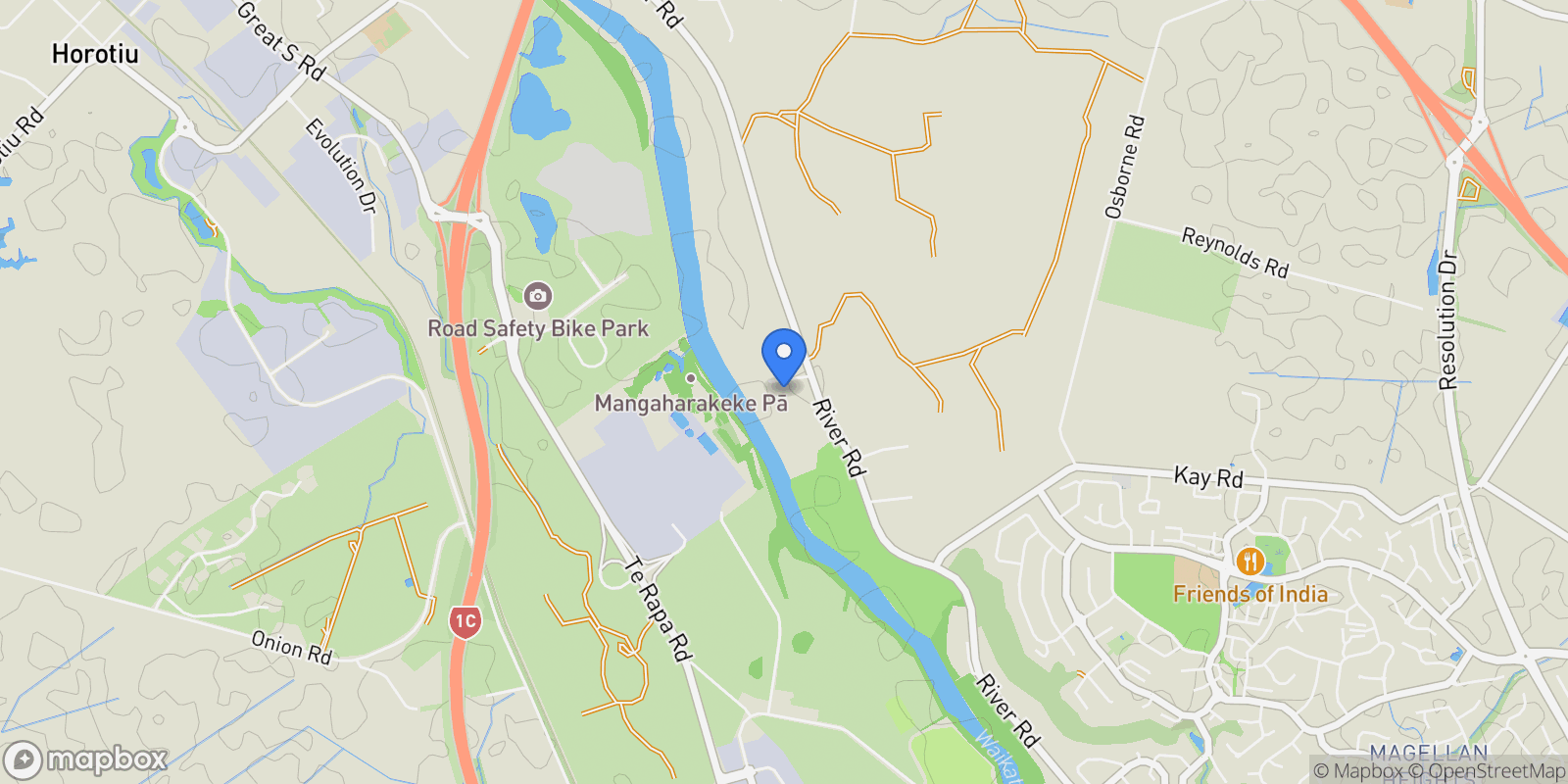 Map showing 9A River Downs Horsham Downs, Hamilton, WKO 3281, Hamilton, Waikato, New Zealand.