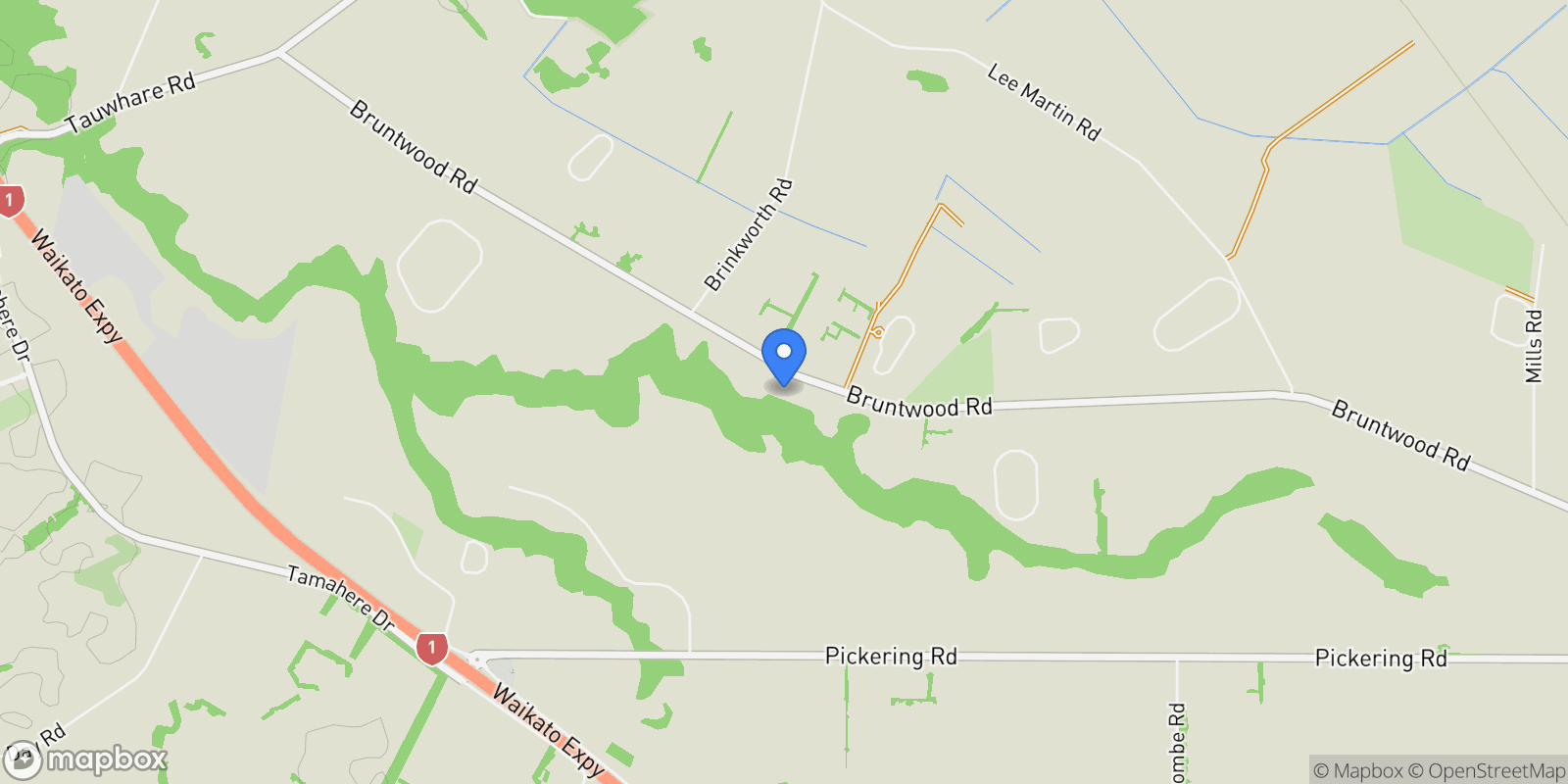 Map showing 607 Bruntwood Road Tamahere, Hamilton, WKO 3493, Tamahere, Waikato, New Zealand.