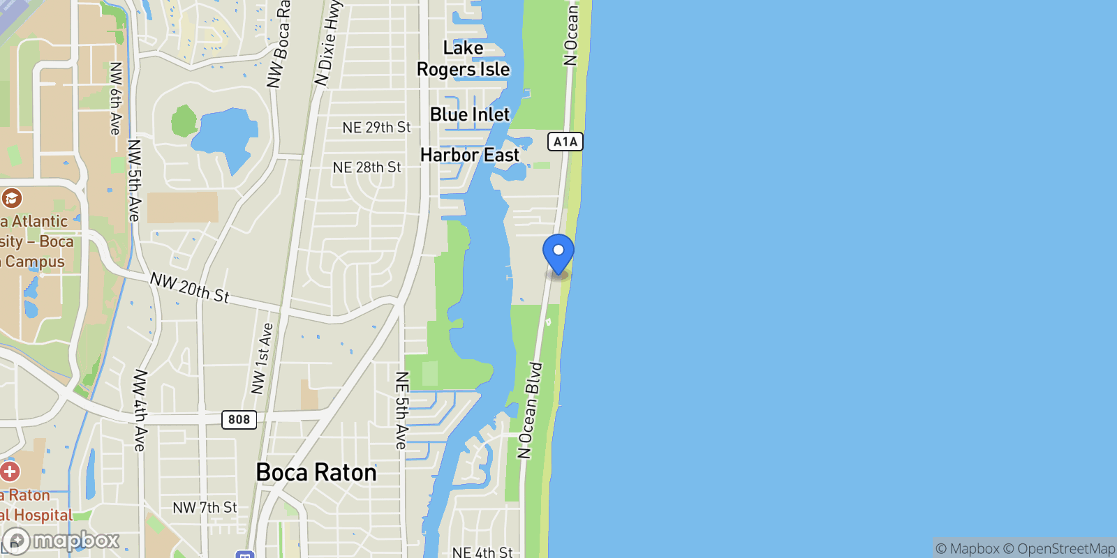 Map showing 2066 N Ocean 2se Boulevard, #2se, Boca Raton, FL, 33431, USA, Boca Raton, Florida, United States.