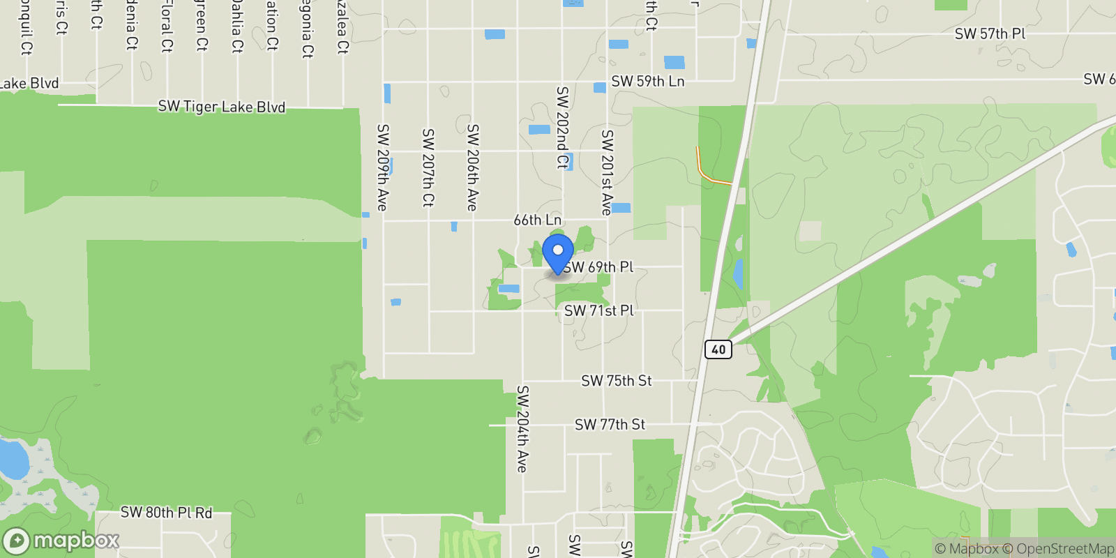 Map showing 20280 SW 69th Place, Dunnellon, FL 34431, Dunnellon, Florida, United States.