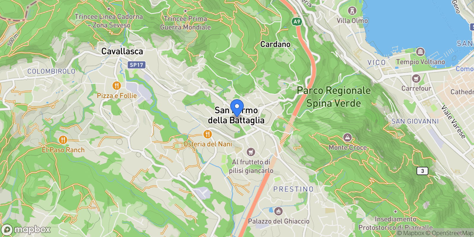 Map showing San Fermo della Battaglia, Lombardy, Italy.
