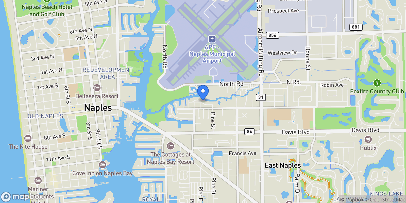 Map showing 2347 Harbor RD, Naples, FL, 34104, USA, Naples, Florida, United States.