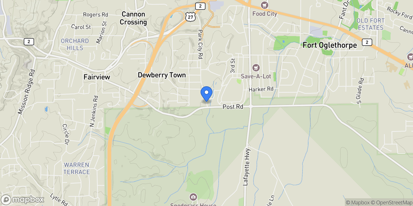 Map showing Park City Road, Rossville, GA 30741, Rossville, Georgia, United States.