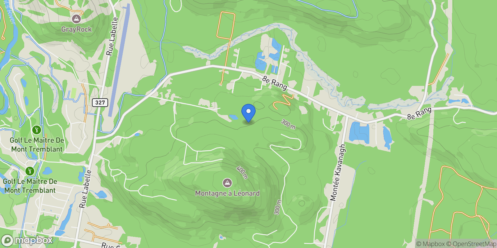 Map showing 310 Allée des Clos, Mont-Tremblant, Quebec, Canada.