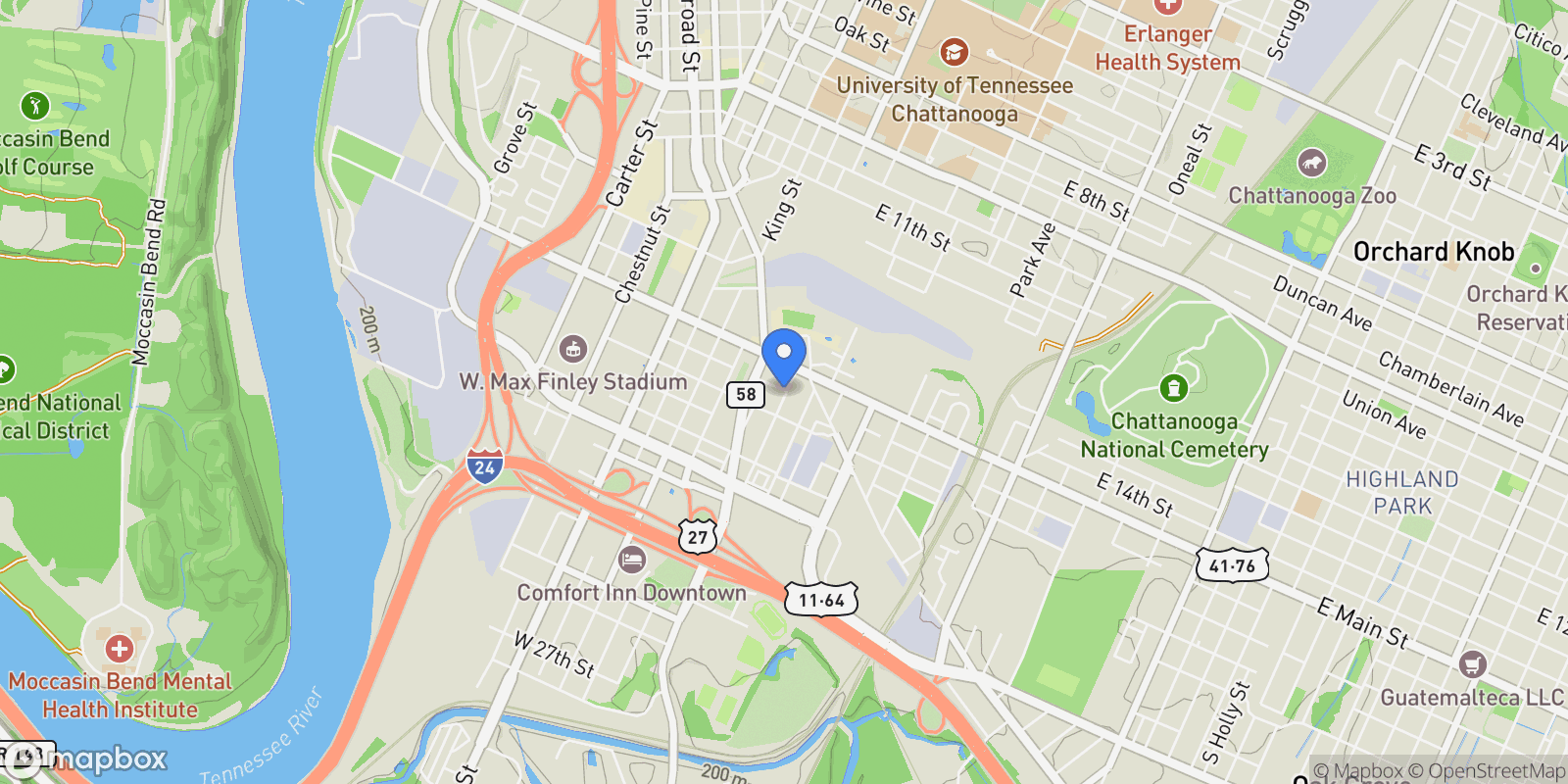 Map showing 280 16th Street, Chattanooga, TN 37408, Chattanooga, Tennessee, United States.