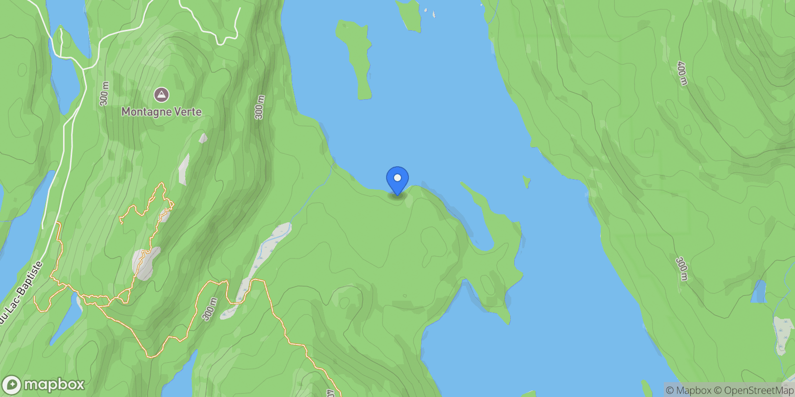 Map showing Rive du Lac-Tremblant, Mont-Tremblant, Quebec, Canada.