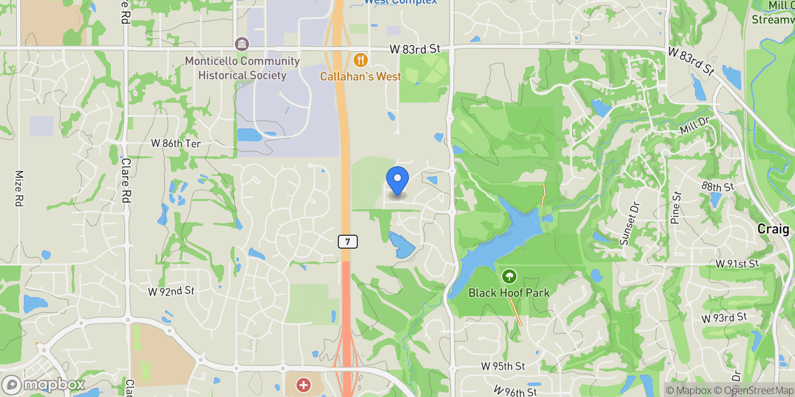 Map showing 22646 W 89th Street, Lenexa, KS 66227, Lenexa, Kansas, United States.