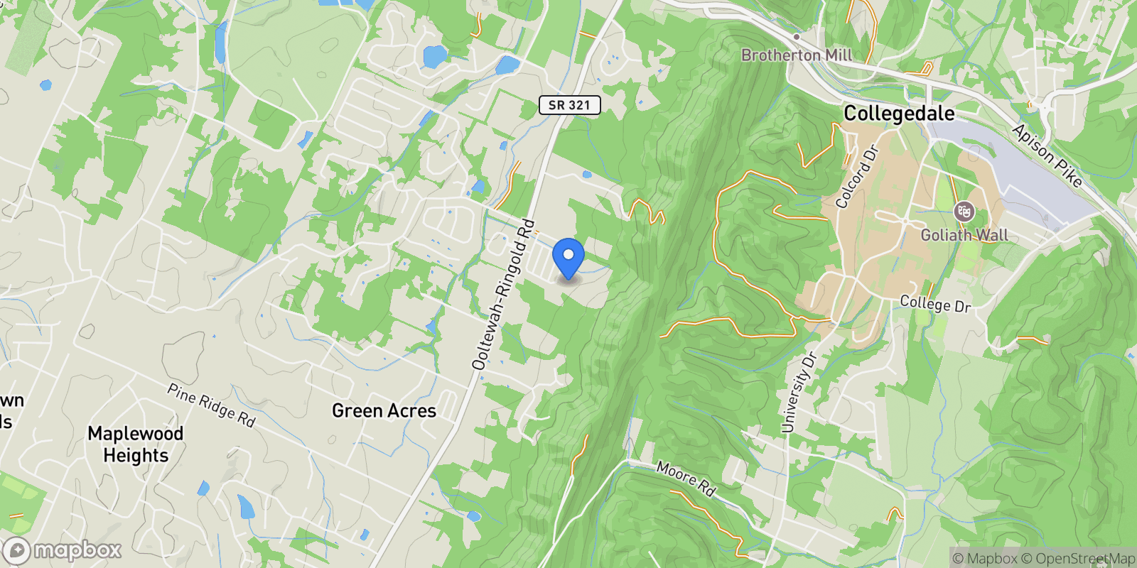 Map showing 9877 Trestle Circle 46, Ooltewah, TN 37363, Ooltewah, Tennessee, United States.