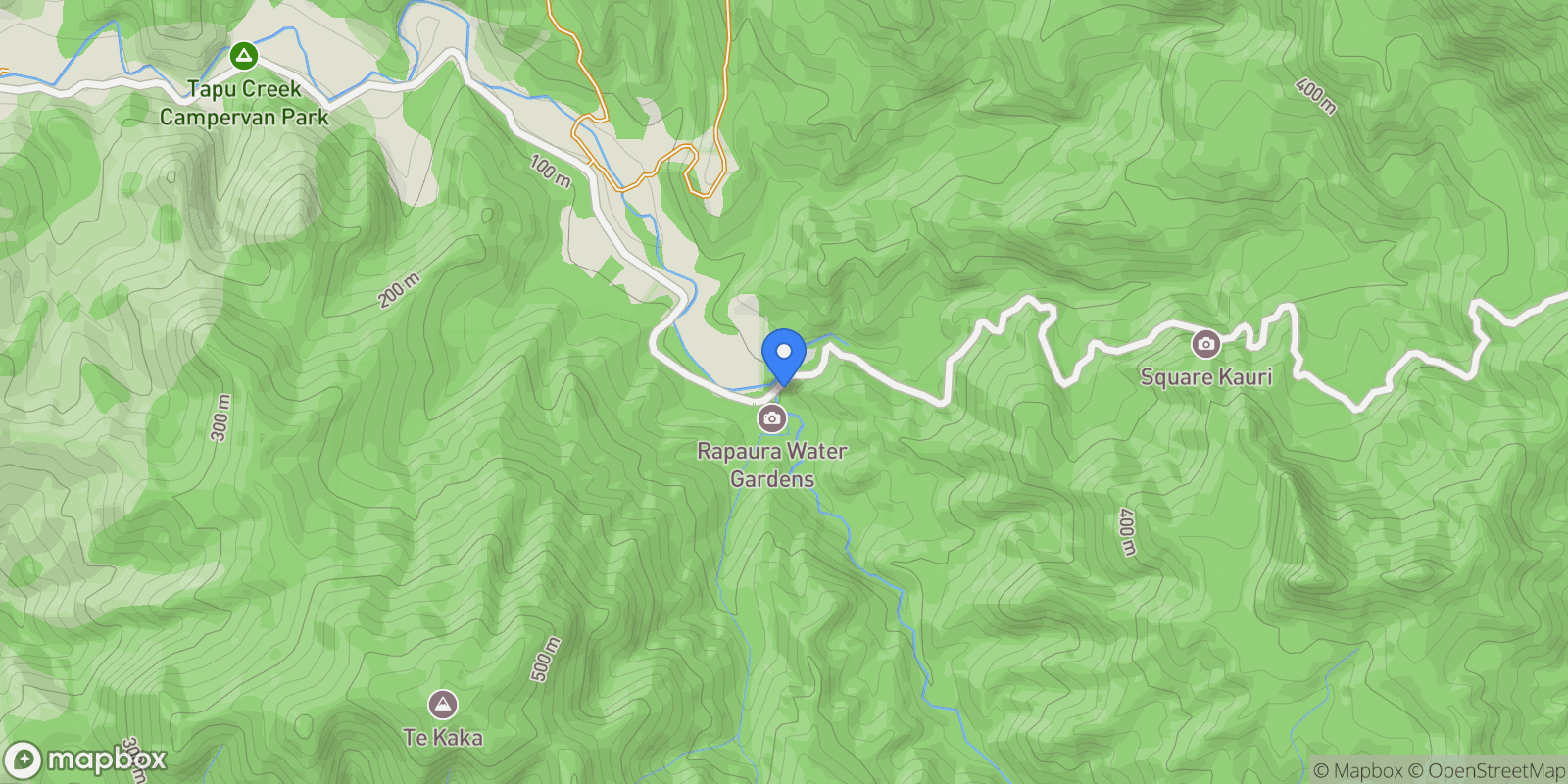 Map showing 586 Tapu Coroglen Road, Thames Coast, WKO 3575, Tapu, Waikato, New Zealand.