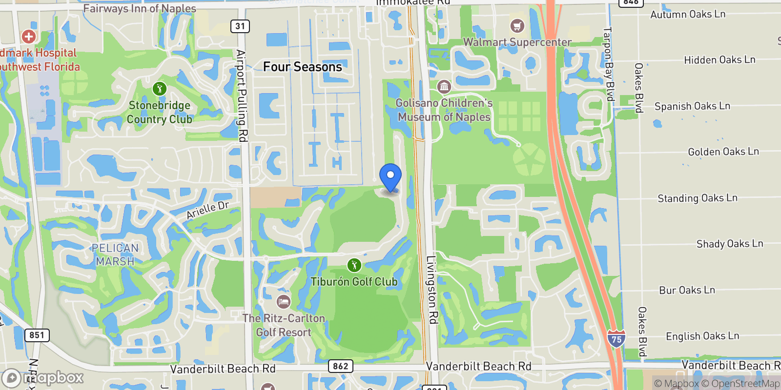 Map showing 2886 Castillo CT, #101, Naples, FL, 34109, USA, Naples, Florida, United States.