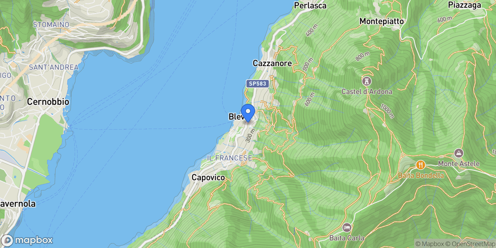 Map showing Frazione Girola, Blevio, Italy.
