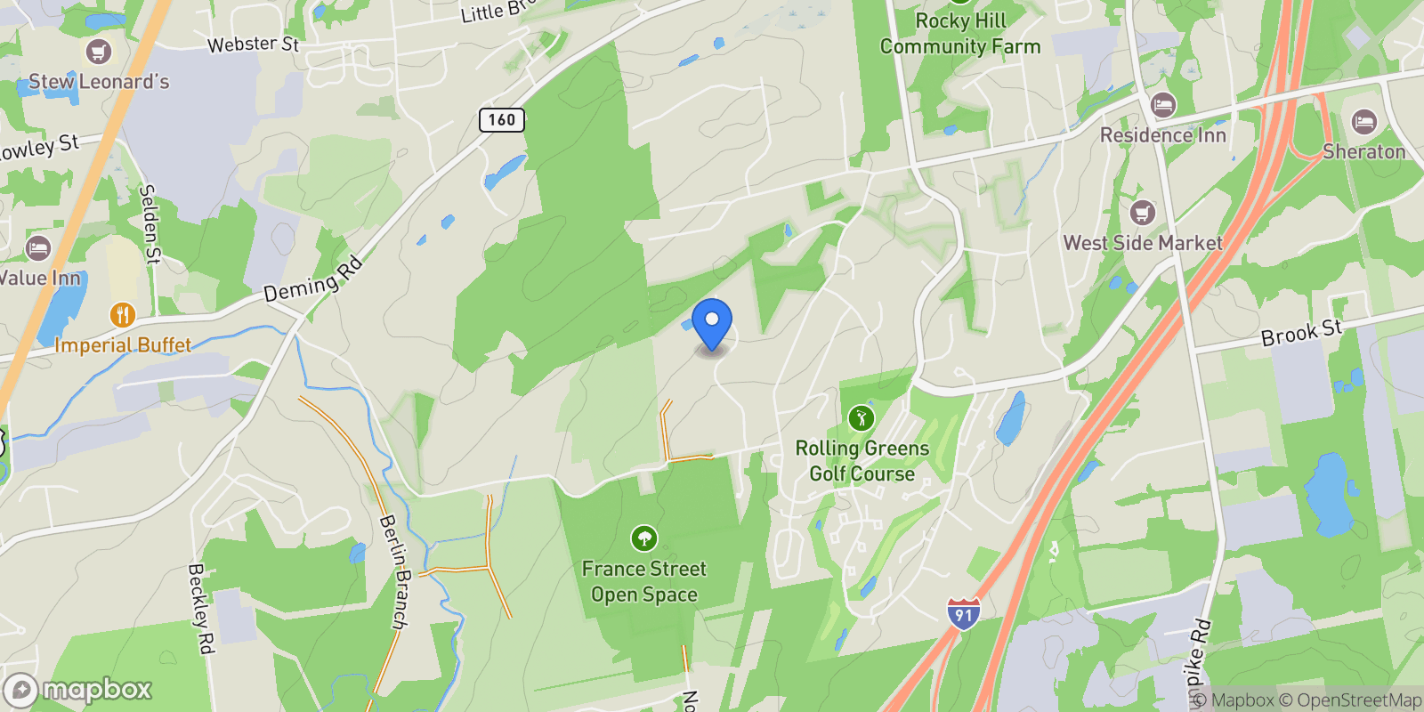 Map showing 124 Speno Ridge, Rocky Hill, CT, 06067, USA, Rocky Hill, Connecticut, United States.