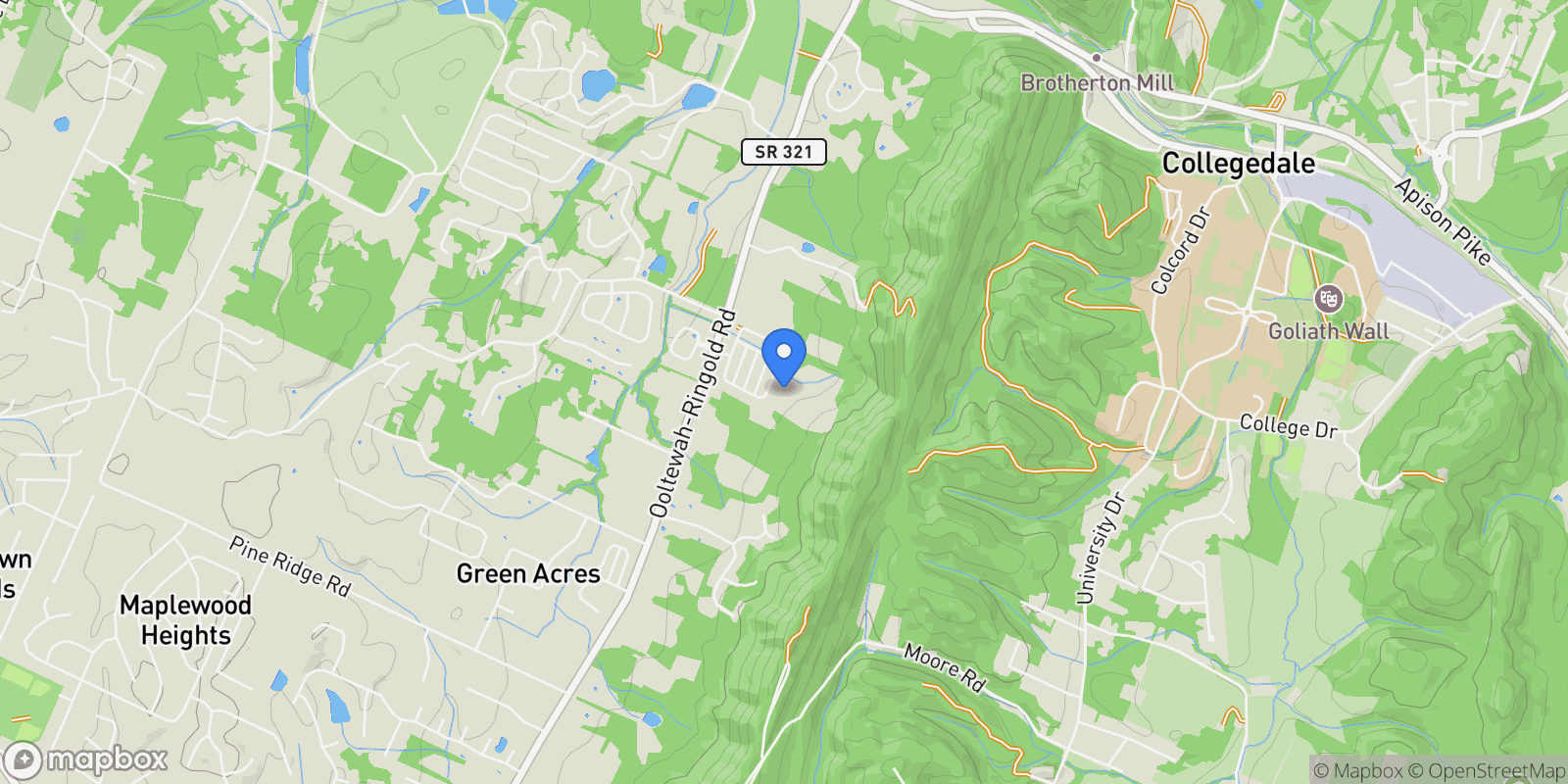Map showing 9885 Trestle Circle 47, Ooltewah, TN 37363, Ooltewah, Tennessee, United States.