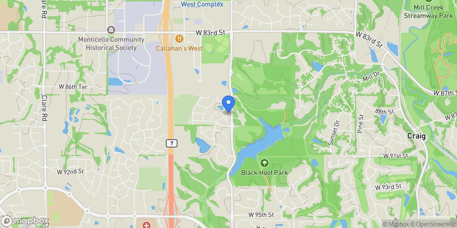Map showing 8824 FREEDOM Street, Lenexa, KS 66227, Lenexa, Kansas, United States.