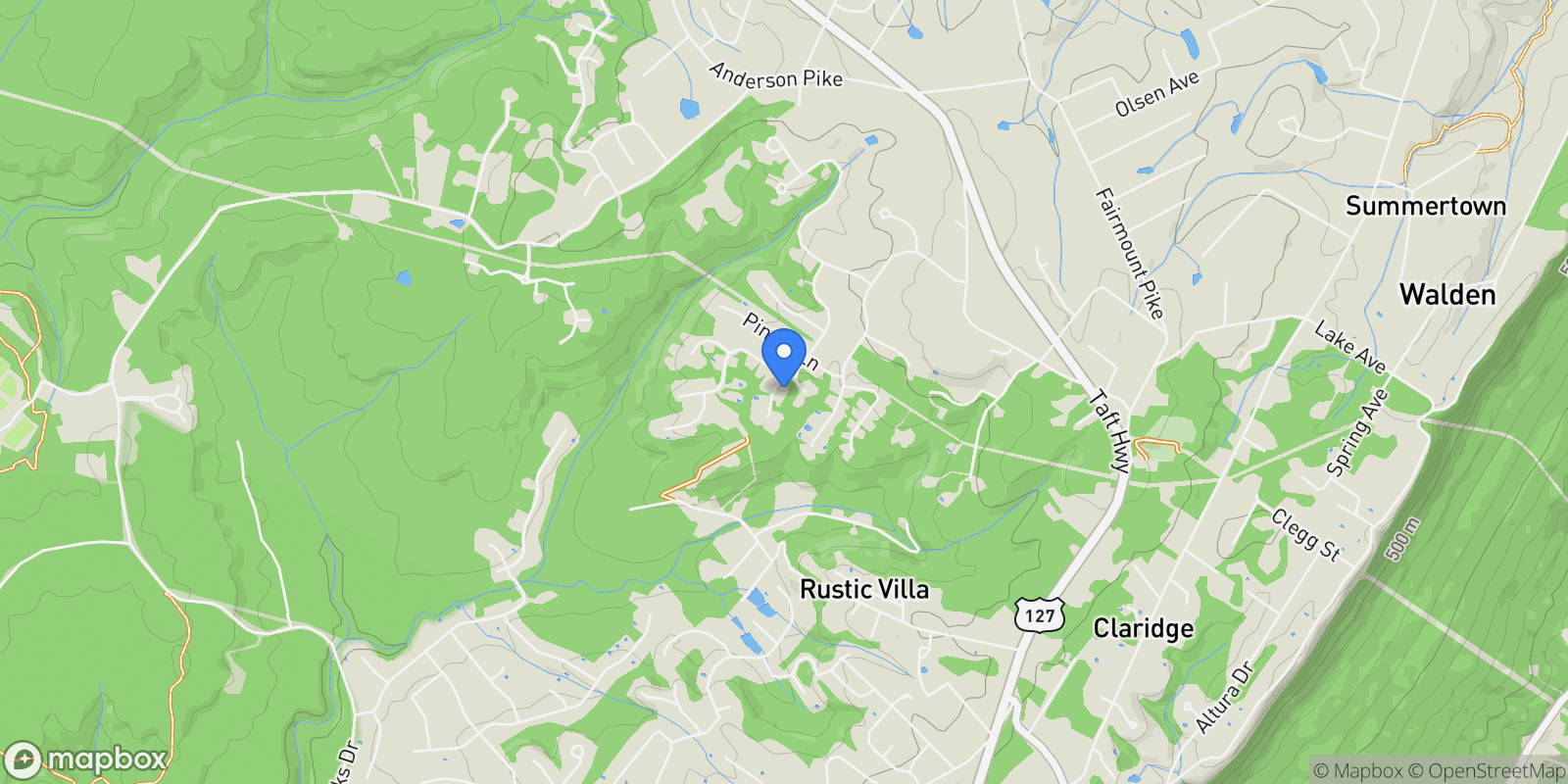 Map showing 2506 Bristlecone Lane, Signal Mountain, TN 37377, Signal Mountain, Tennessee, United States.