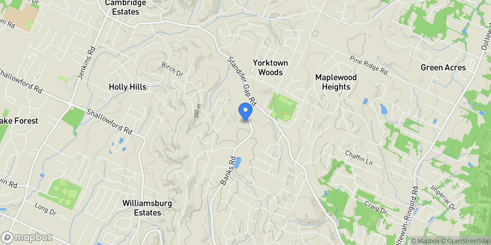 Map showing 3507 Banks Road, Chattanooga, TN 37421, Chattanooga, Tennessee, United States.