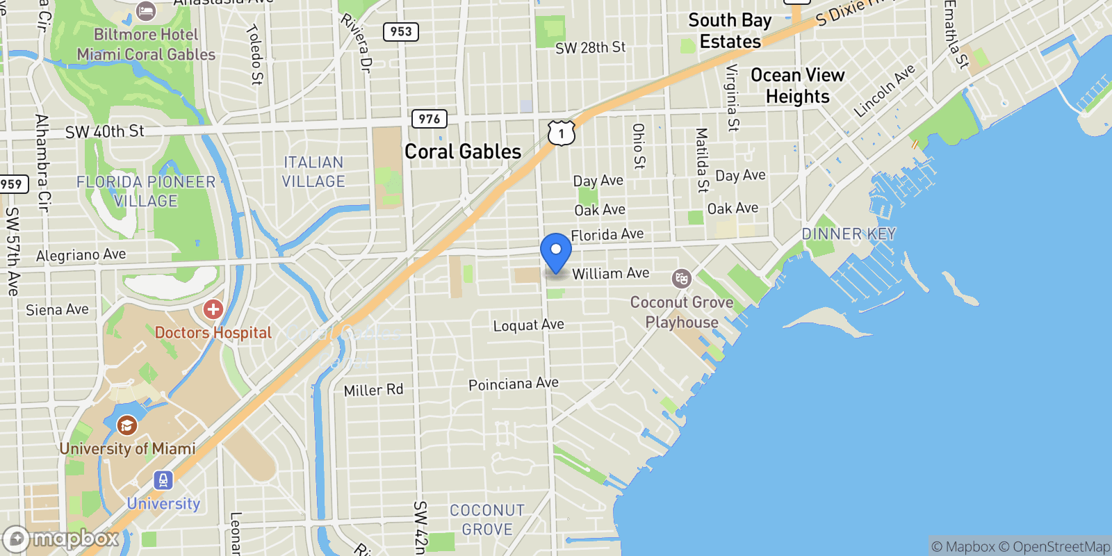 Map showing 3678 William Ave, Miami, FL 33133, Miami, Florida, United States.