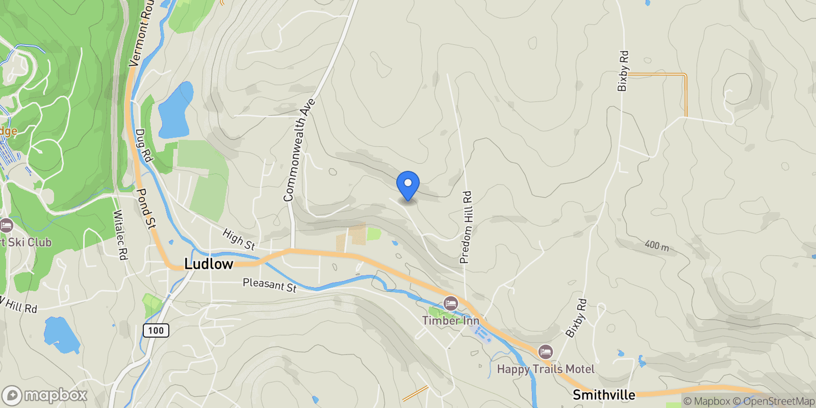 Map showing 42 Cedar Drive, Ludlow, VT, 05149, USA, 05149, Vermont, United States.