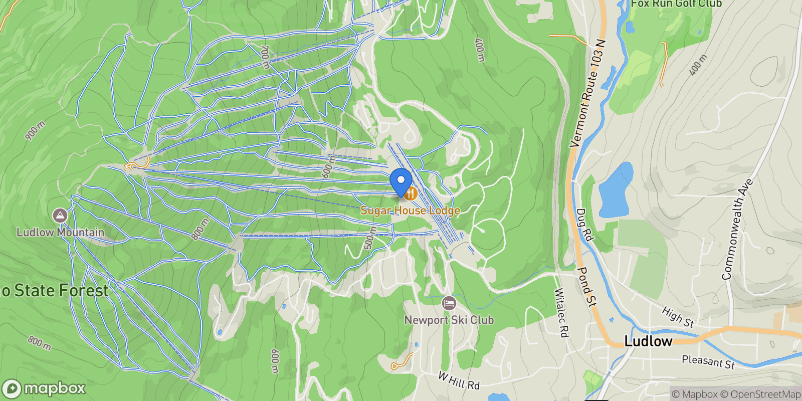 Map showing Mountain Road, Ludlow, VT, 05149, USA, 05149, Vermont, United States.