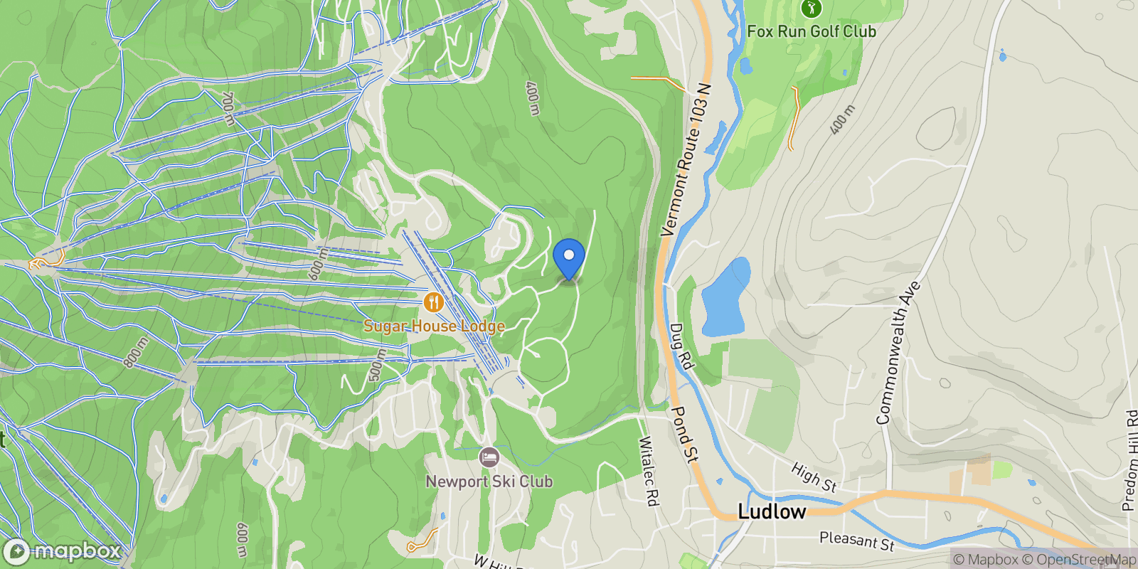 Map showing 53 Ponus Road, Ludlow, VT, 05149, USA, 05149, Vermont, United States.