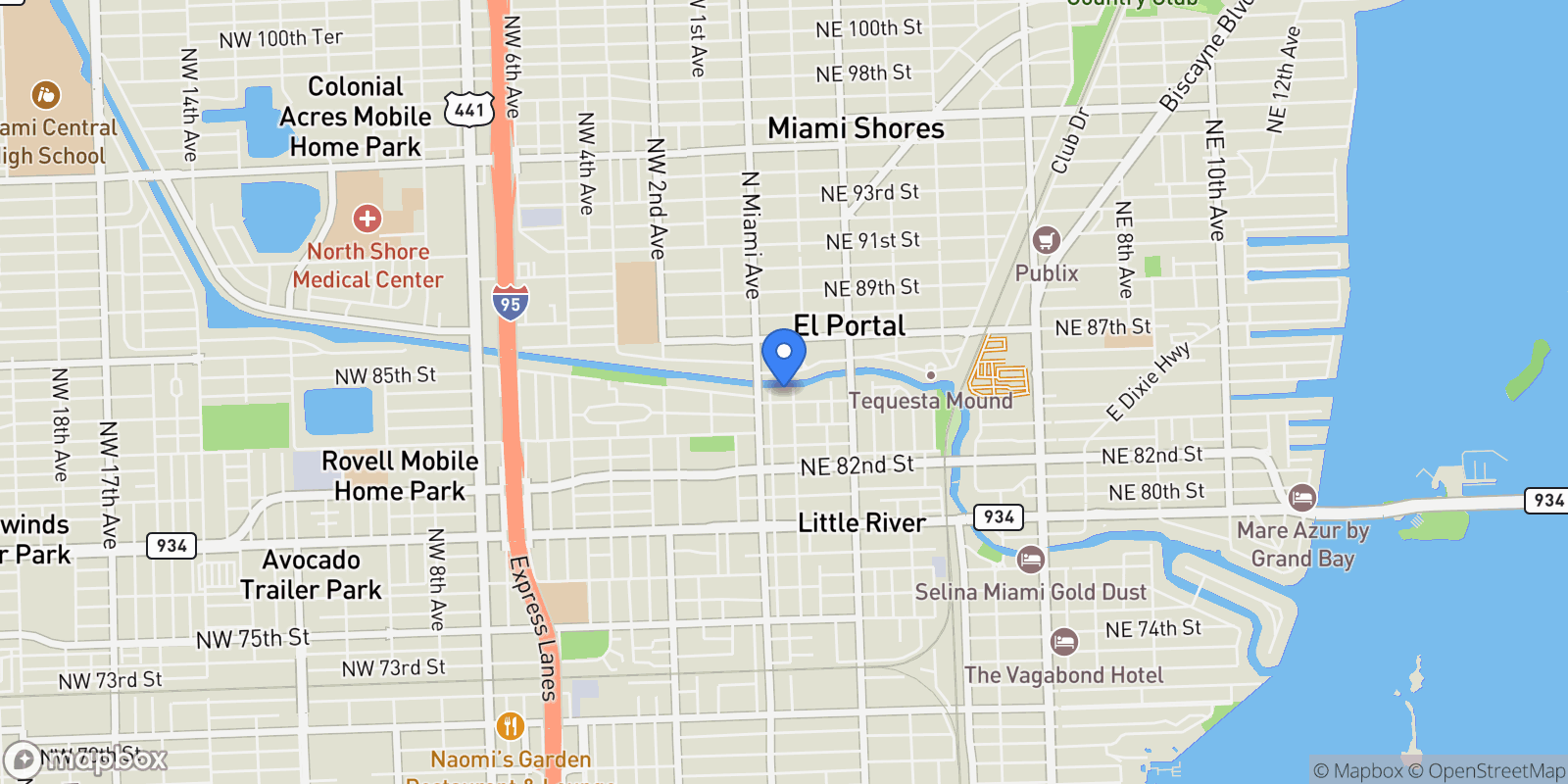 Map showing 8440 NE 1st Ave, Miami, FL 33138, Miami, Florida, United States.