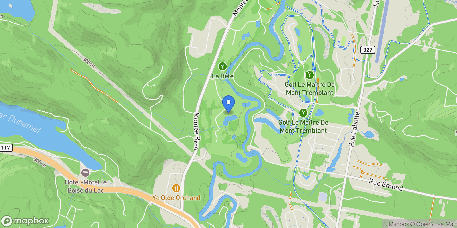 Map showing 1684 Ch. du Golf, Mont-Tremblant, Quebec, Canada.