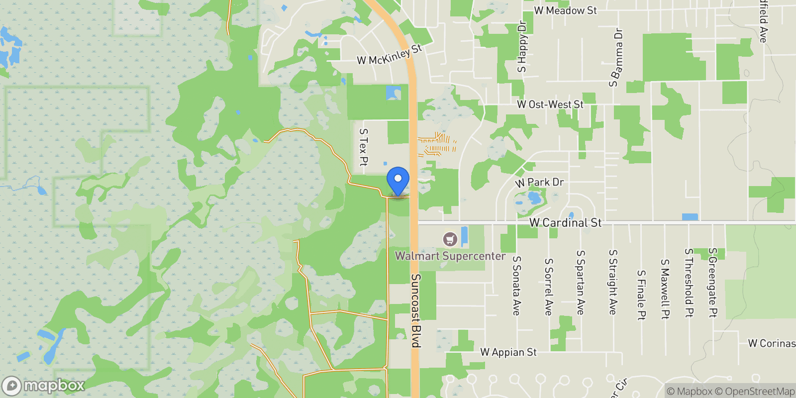 Map showing 6614 S Suncoast Boulevard, Homosassa, FL 34446, Homosassa, Florida, United States.