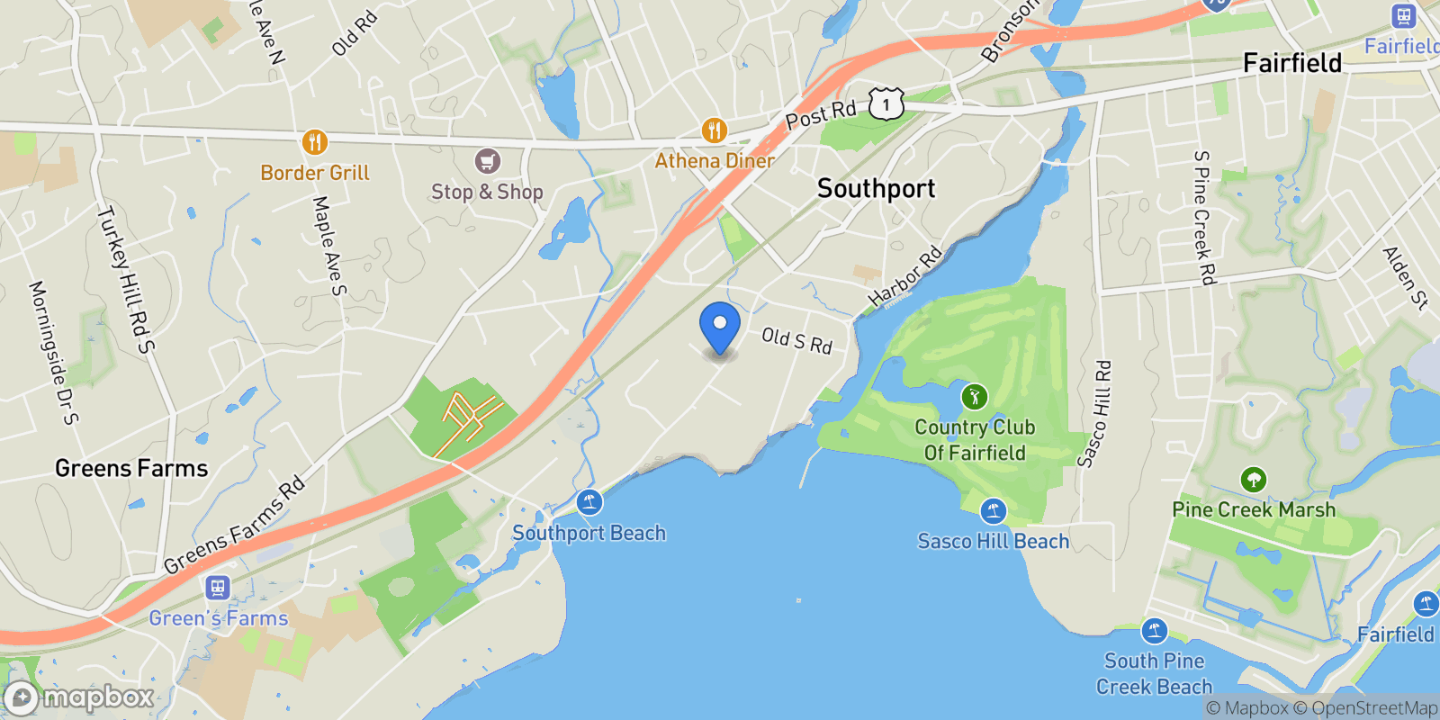 Map showing 944 Pequot Avenue, Fairfield, CT, 06890, USA, Fairfield, Connecticut, United States.