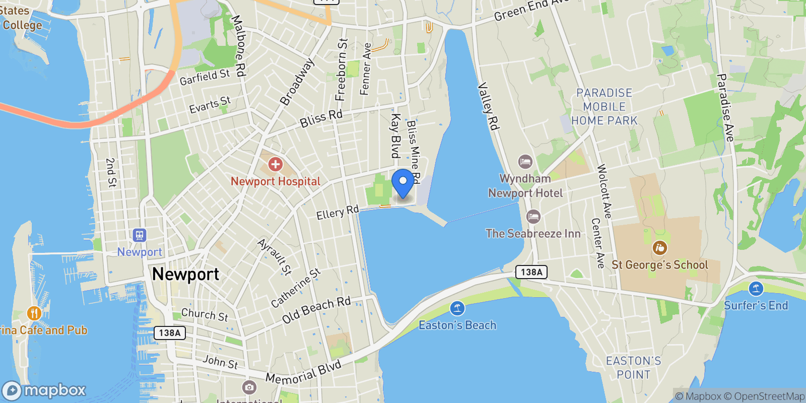Map showing 78 Ellery Road, Newport, RI, 02840, USA, Newport, Rhode Island, United States.