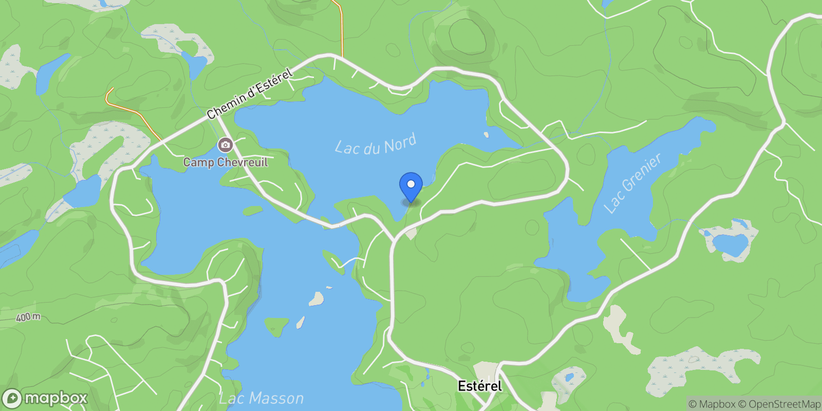 Map showing G 4 Allée de l'Éclipse, Estérel, Quebec, Canada.