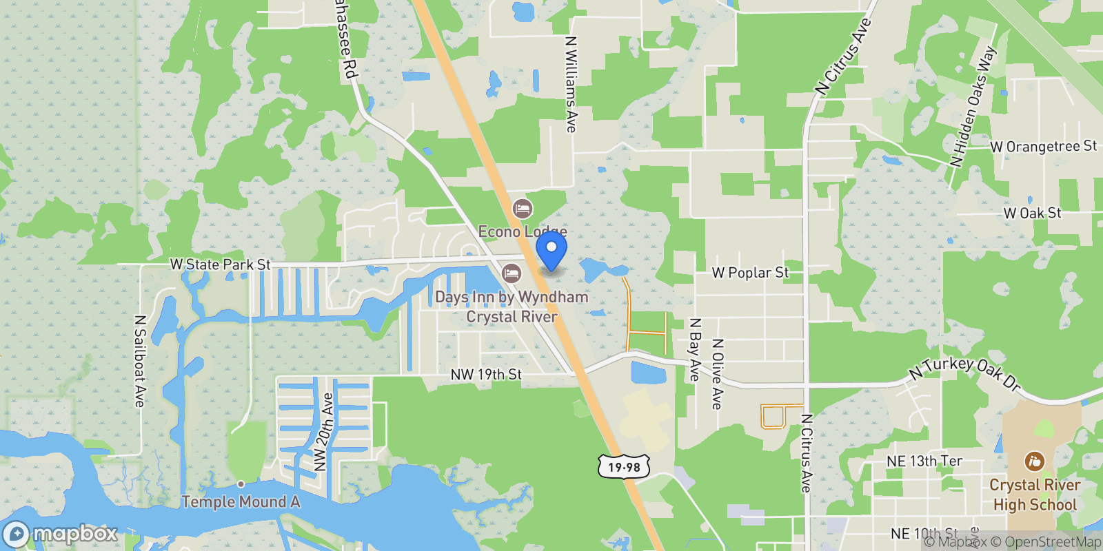 Map showing 2365 NW Us Highway 19, Crystal River, FL 34428, Crystal River, Florida, United States.