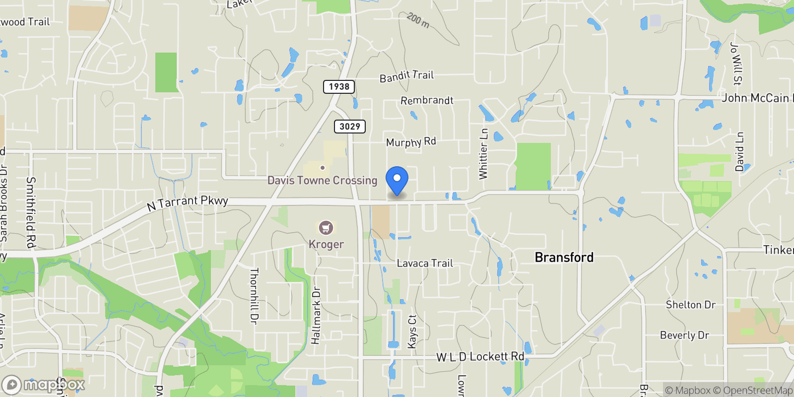 Map showing 1010 W McDonwell School Road, Colleyville, TX 76034, Colleyville, Texas, United States.