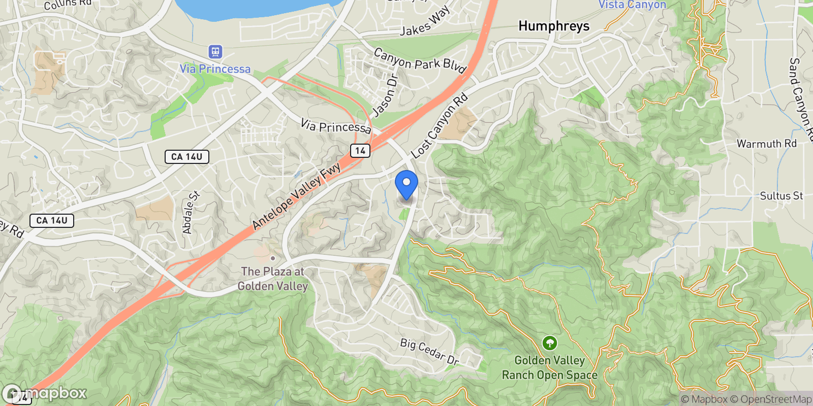 Map showing 26518 Swan Ln, Santa Clarita, California, United States.