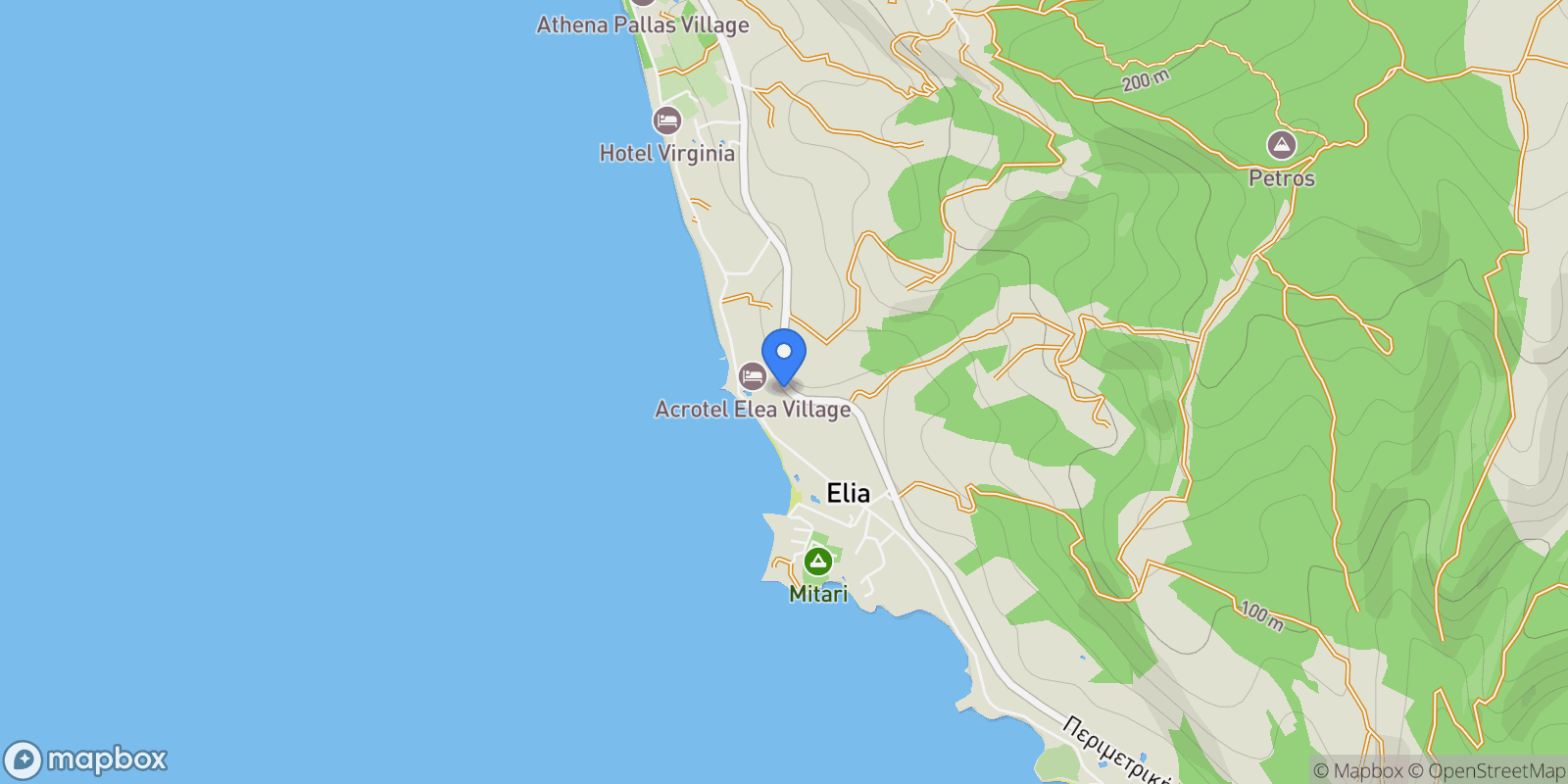 Map showing Sithonia, Macedonia and Thrace, Greece.