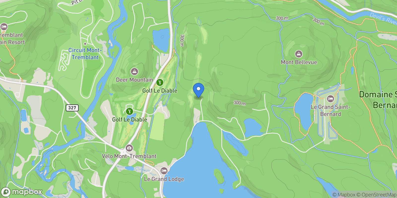 Map showing 130 Ch. Bousquet, Mont-Tremblant, Quebec, Canada.