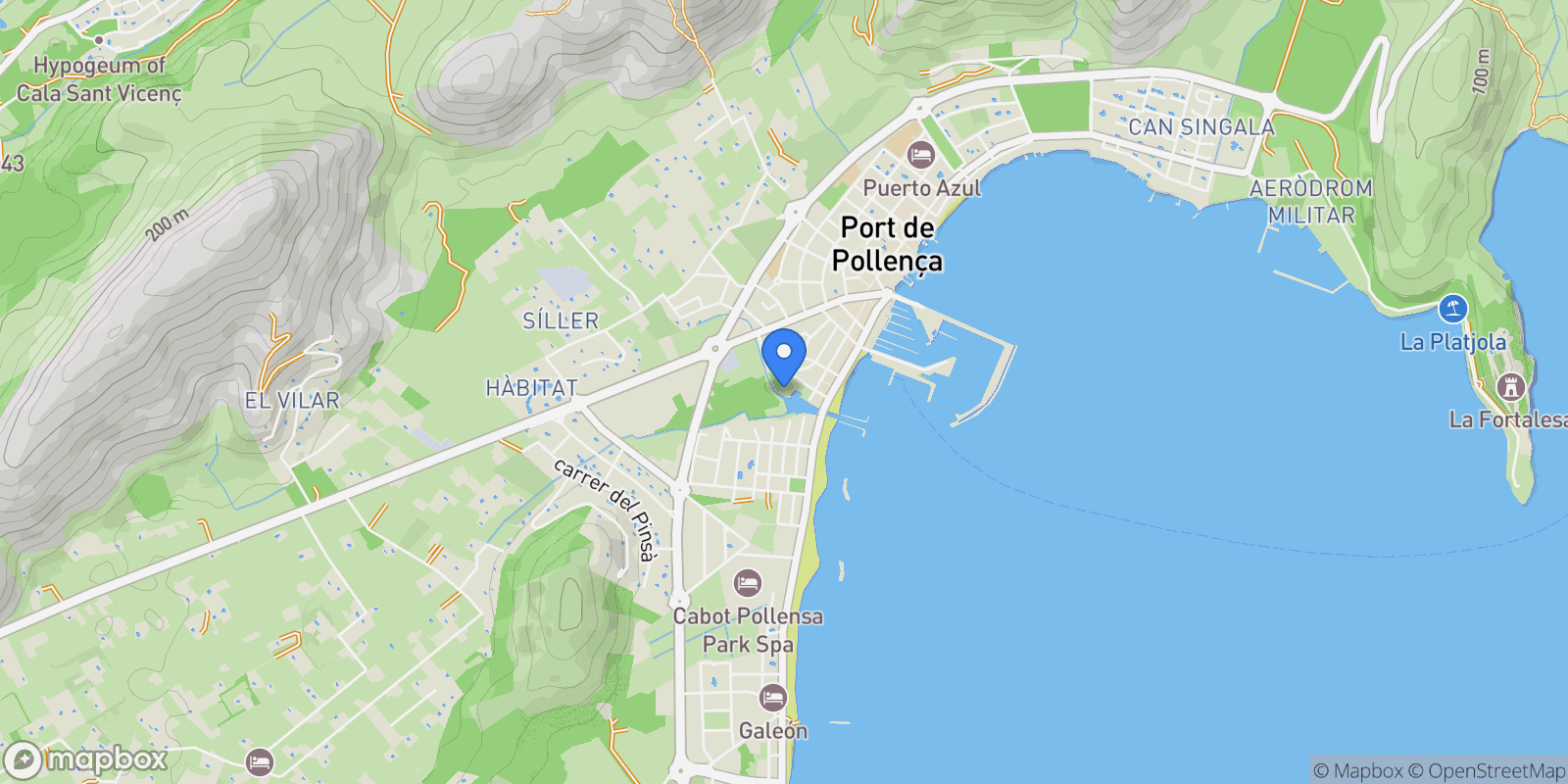 Map showing Port de Pollença, Pollença, BALEARES, Pollença, Pollenca, Balearic Islands, Spain.