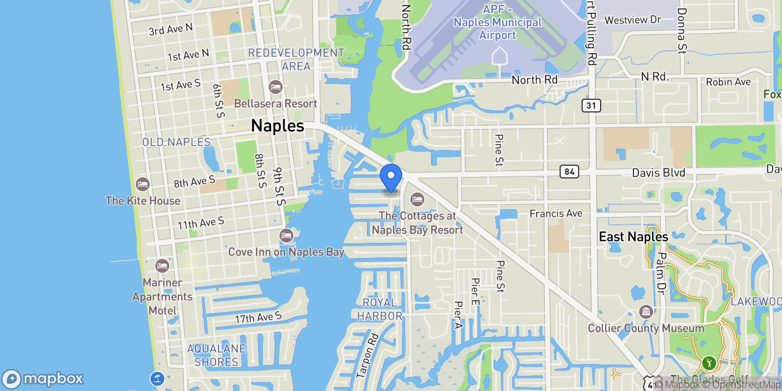Map showing 1589 Osprey AVE, Naples, FL, 34102, USA, Naples, Florida, United States.