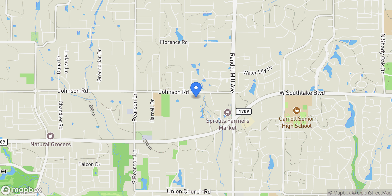 Map showing 2655 Johnson Road, Southlake, TX 76092, Grapevine, Texas, United States.
