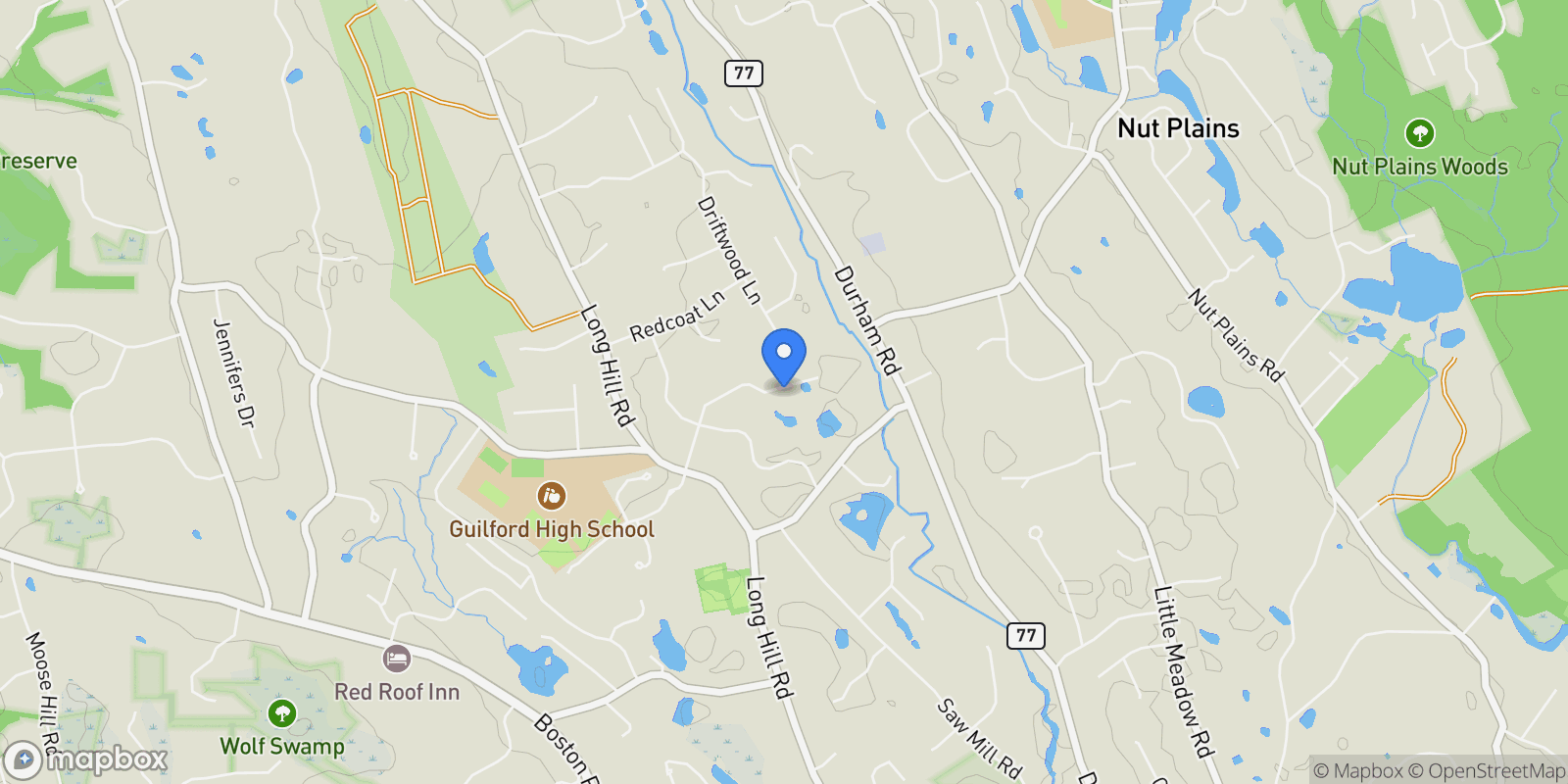 Map showing 173 Highwoods Drive, Guilford, CT, 06437, USA, Guilford, Connecticut, United States.