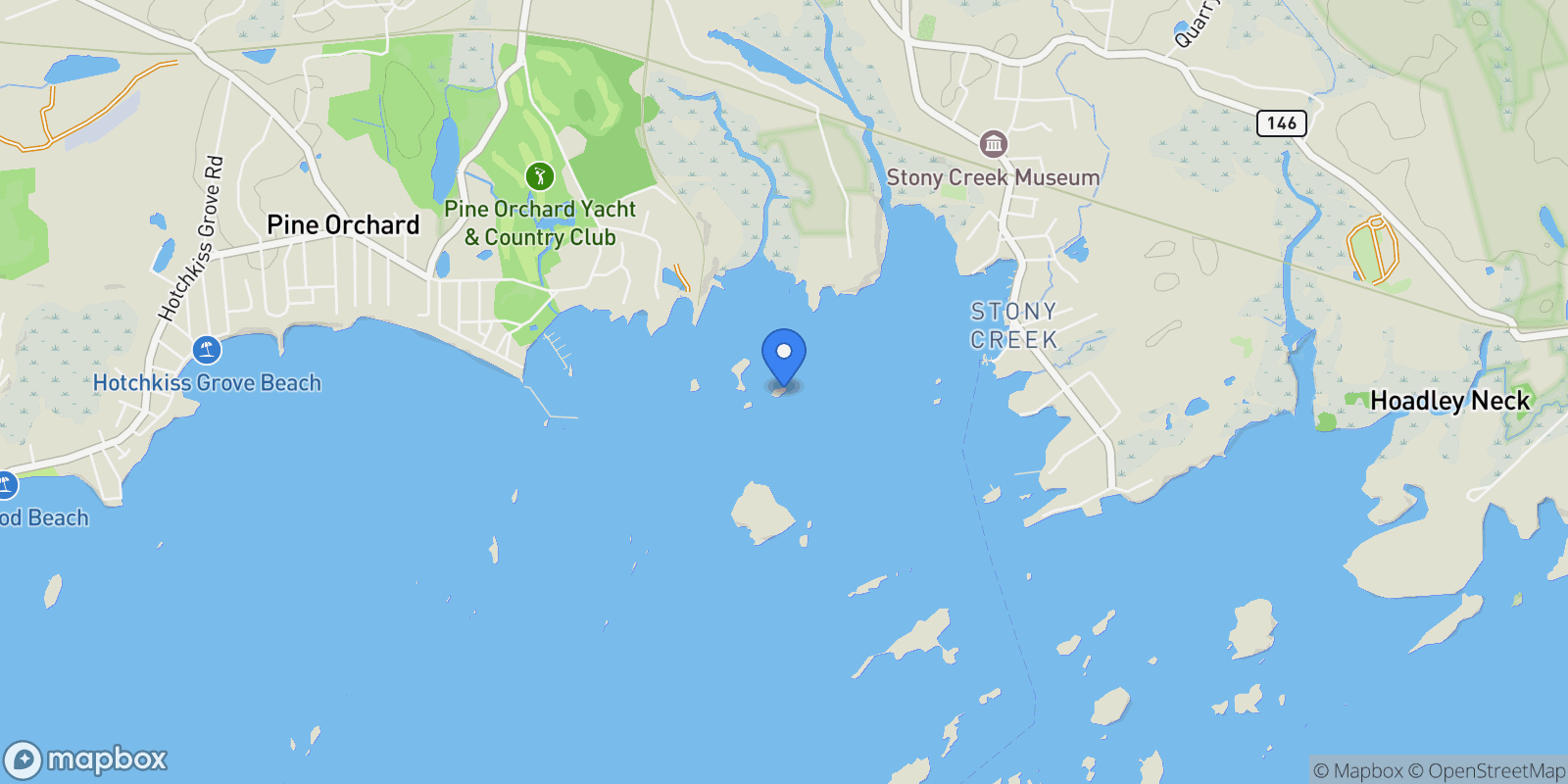 Map showing Belden Island, Branford, CT, 06405, USA, Branford, Connecticut, United States.