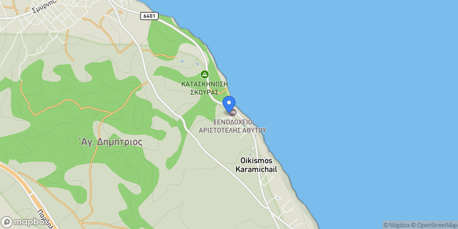 Map showing Kassandra, Macedonia and Thrace, Greece.